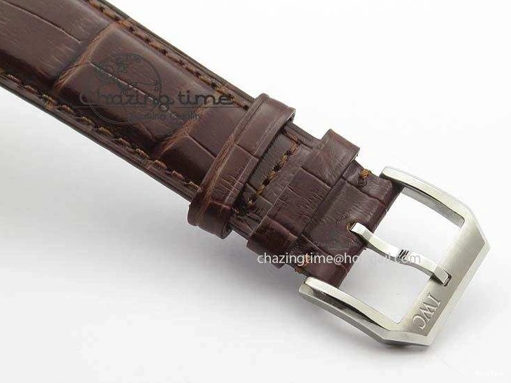 MIROTIME 0511 Sustainable Portuguese IW5444 SS White Dial RG Numbers On Brown Leather Strap A 7256